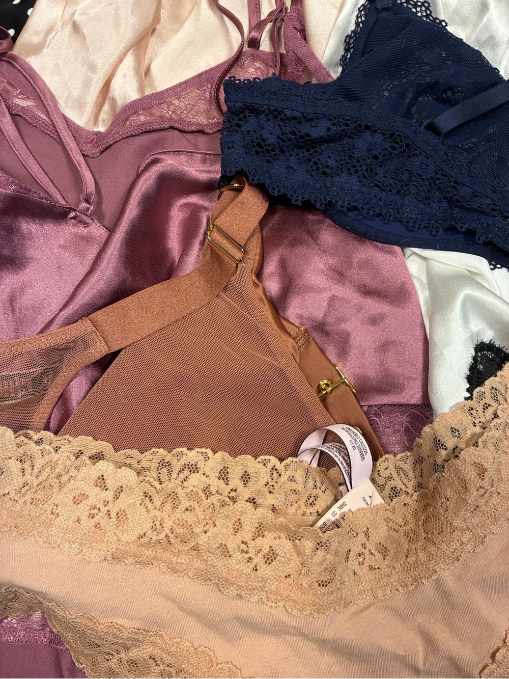 Victoria Secret 7 Piece Bundle Items 2 Satin Slips Camisole Shorts Panties - Picture 8 of 16